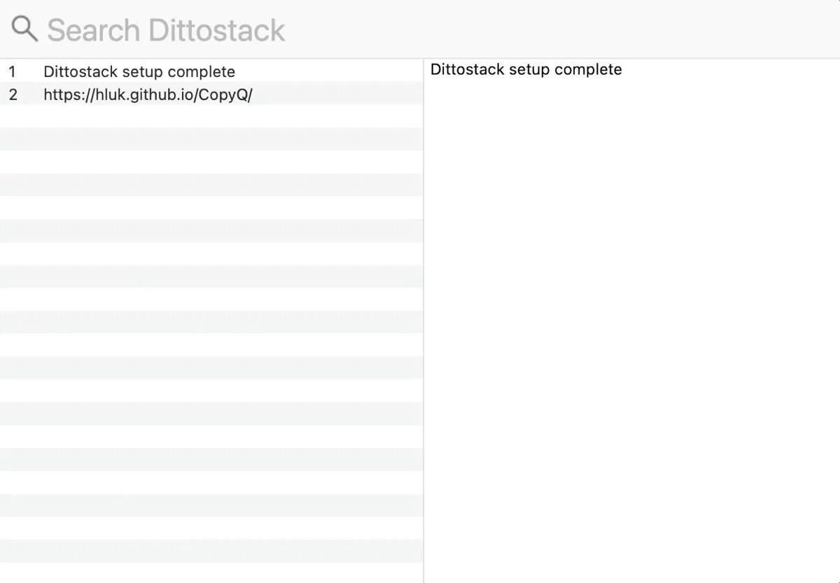 Dittostack interface